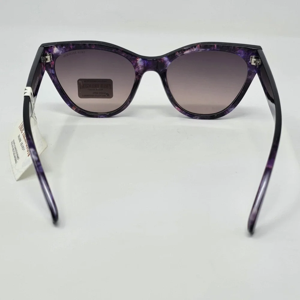 True Religion Sunglasses Womens One Size‎ Purple Cat Eye Rhinestone UV TR56398-E